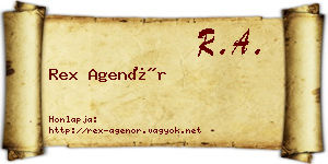 Rex Agenór névjegykártya